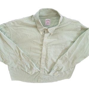 Brooks Brothers 346‎ Size XL Men's Original Polo Shirt cotton Plaid Green White